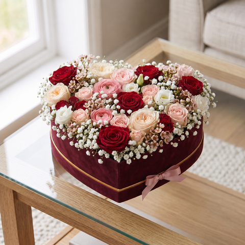Forever Yours Luxury Rose Heartbox