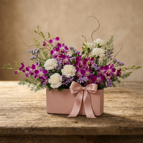 Orchid Whisper Blush Flower Box