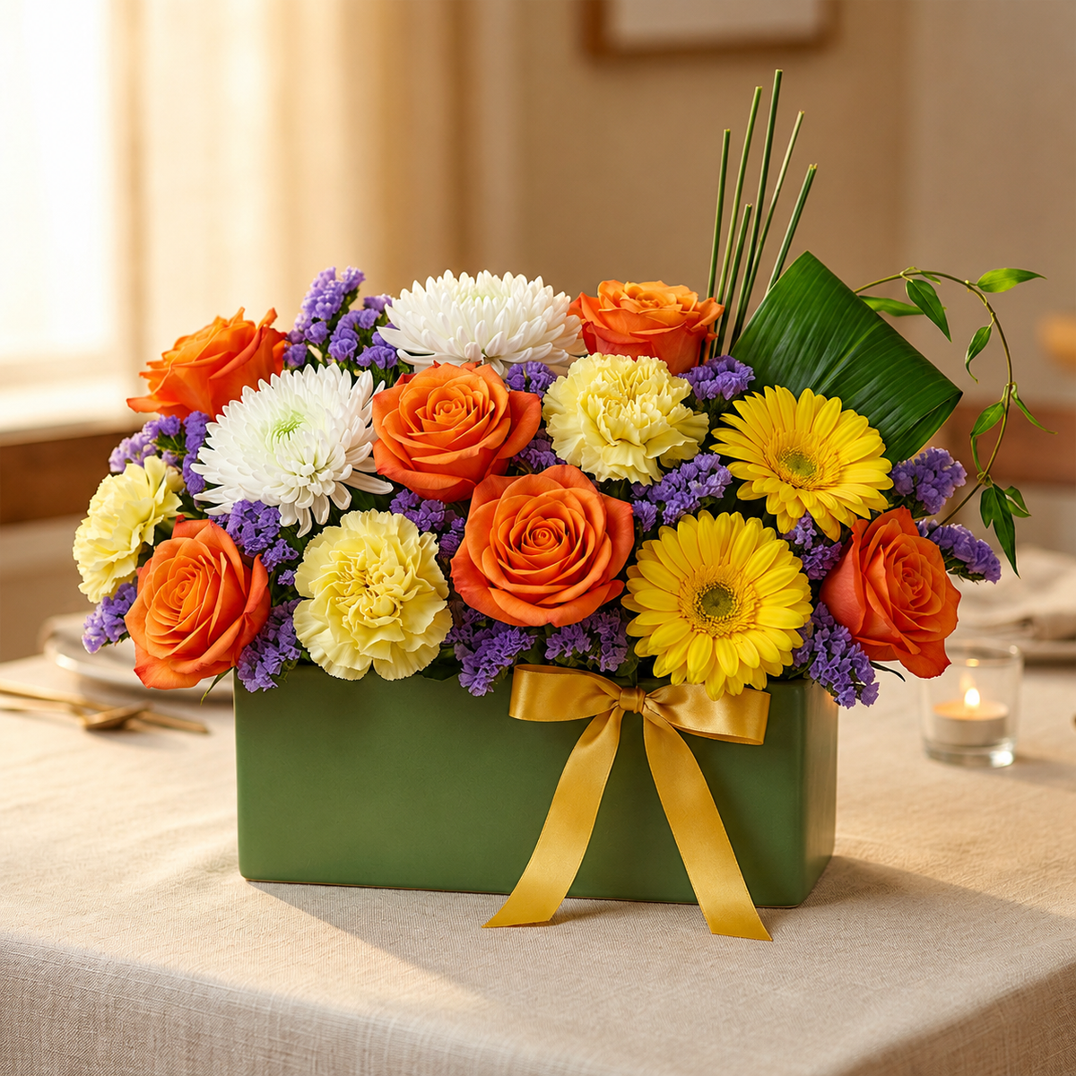 Golden Sunrise Floral Gift Box