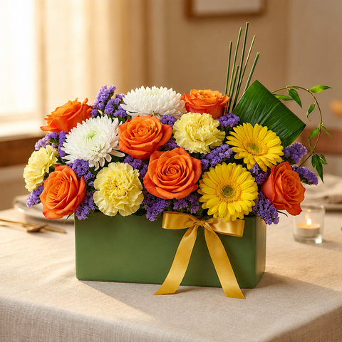 Golden Sunrise Floral Gift Box