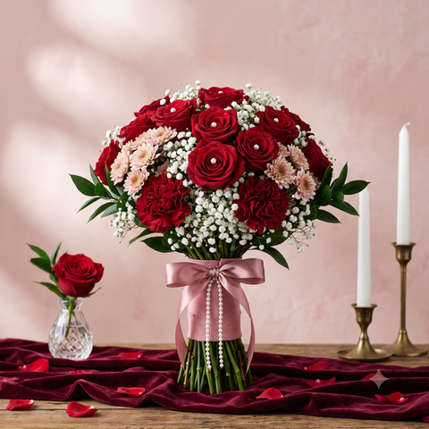 Luxury Anniversary Bouquet with Premium Red Roses