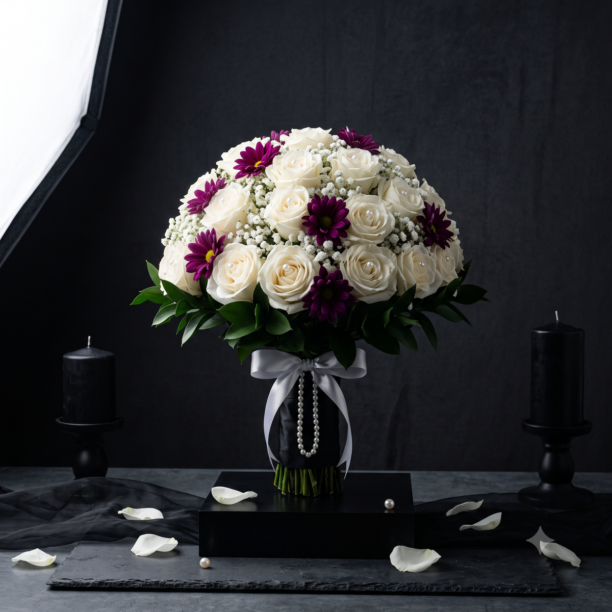 Luxury White Roses Bouquet | Premium Anniversary Flowers