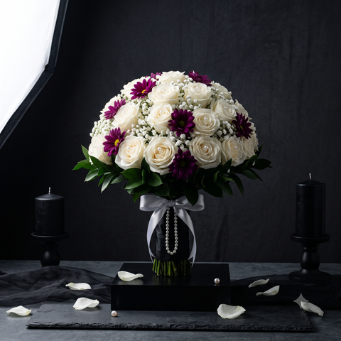 Luxury White Roses Bouquet | Premium Anniversary Flowers