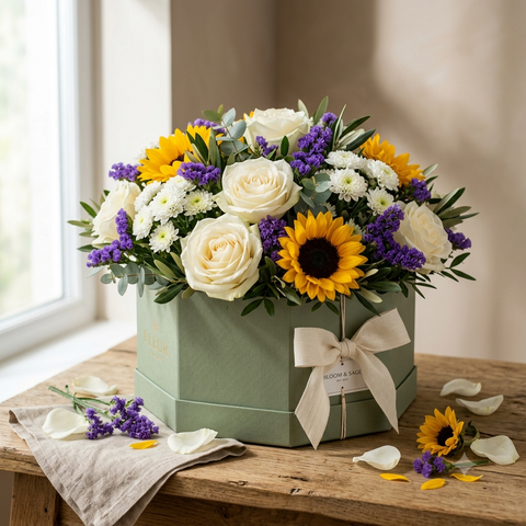 Luxury Birthday Flowers White Roses Box