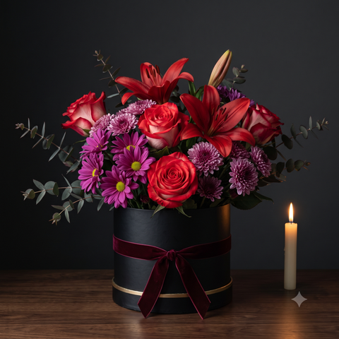Luxury Anniversary Flowers Elegant Rose & Lily Box