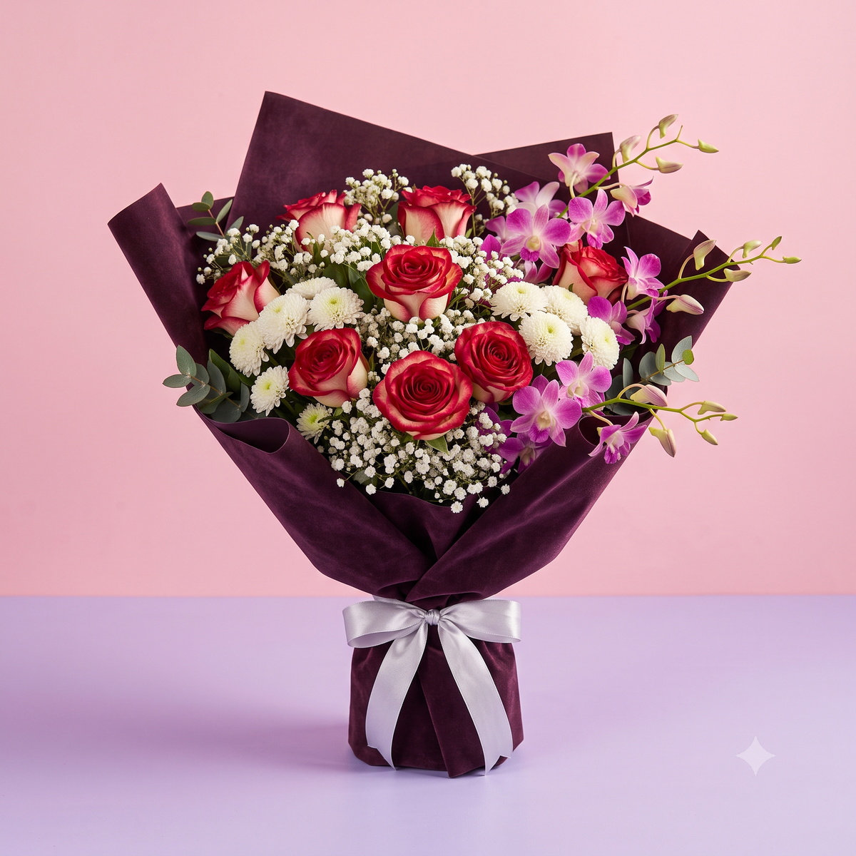 Velvet Amour Rose & Orchid Bouquet